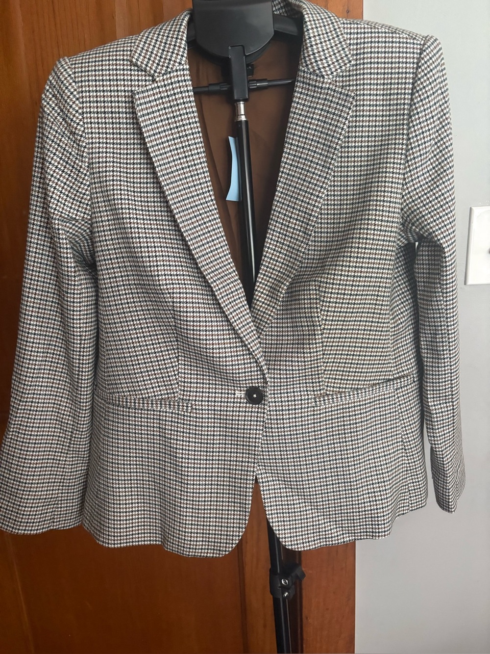 Ann Taylor Factory Petite Houndstooth Blazer — Size 12P